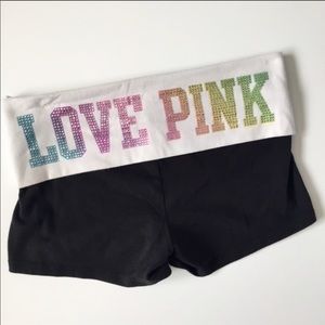 VS PINK Rainbow Bling Yoga Shortie